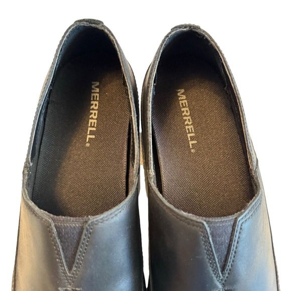 Merrell Encore Kassie Moc Black Leather Loafer Shoes Slip On Clog Women's Sz 6.5 - Picture 9 of 12